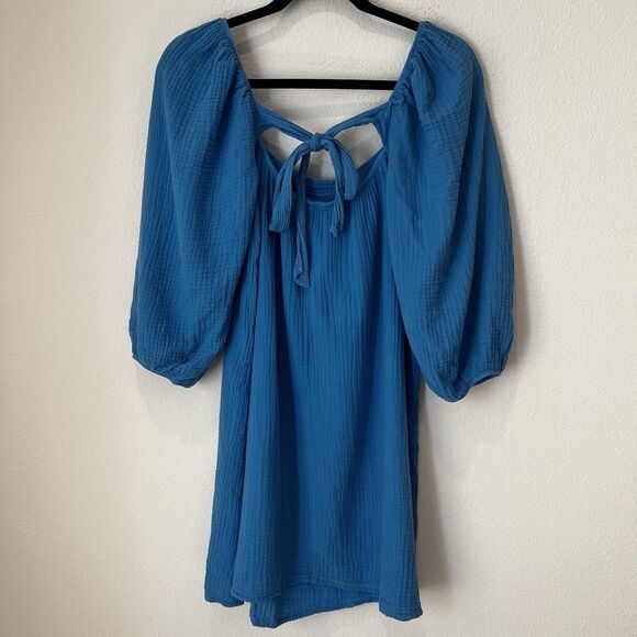 Nation LTD Carter Gauze Mini Dress In Lapis In Multi Sz S Casual Resortwear Boho - Picture 6 of 10
